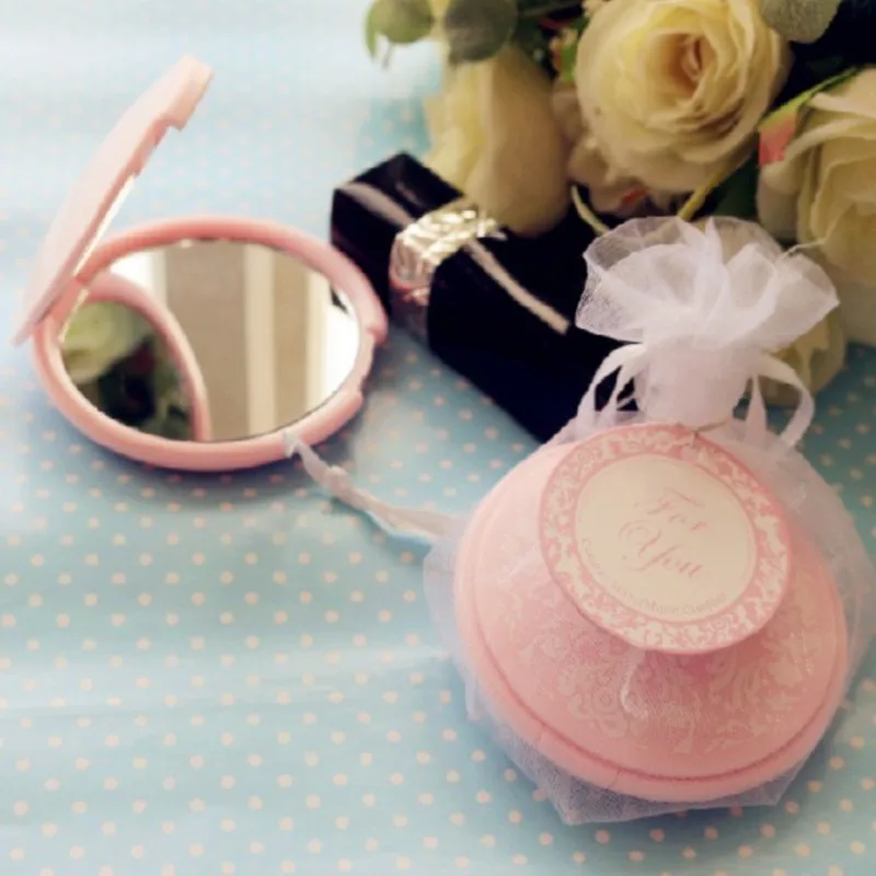 

(DHL,UPS,Fedex)FREE SHIPPING+50pcs/Lot+Reflections Pink Pocket Mirrors Portable Compact Mirror Wedding&Bridal Shower Favors