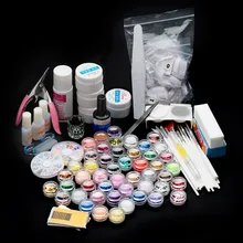 27 в 1, 12 цветов, резная пыльца, акриловая пудра для кончиков волос, жидкая щетка, блестящая машинка для стрижки, Праймер, набор напильников, набор,, 1j20