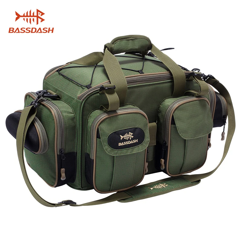  Bassdash Fishing Tackle Bag Lightweight Tactical Shoulder Bag Large Capacity Multifunctional Portab