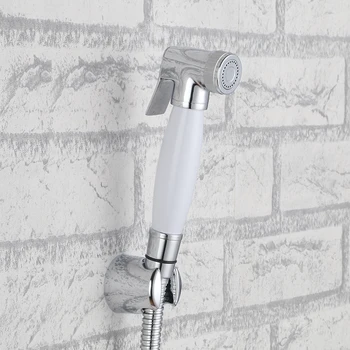 

Bathroom Chrome solid brass copper ceramics Sprayer hand held toilet bidet spray shattaf toilet shower head jet set--6214