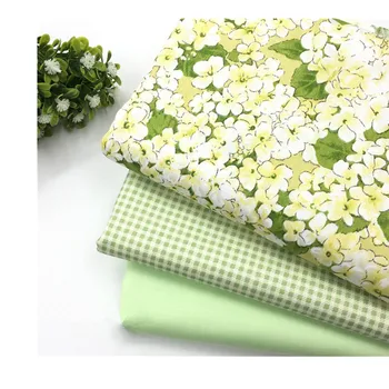 Green Floral Cotton Fabric for Patchwork Sewing Curtain Pillow Fabrics Baby