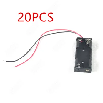 

20PCS AAA Batteries Storage Case Plastic Box Holder with 6'' Cable Lead for 2 x AAA Battery Soldering Connecting Black Digital
