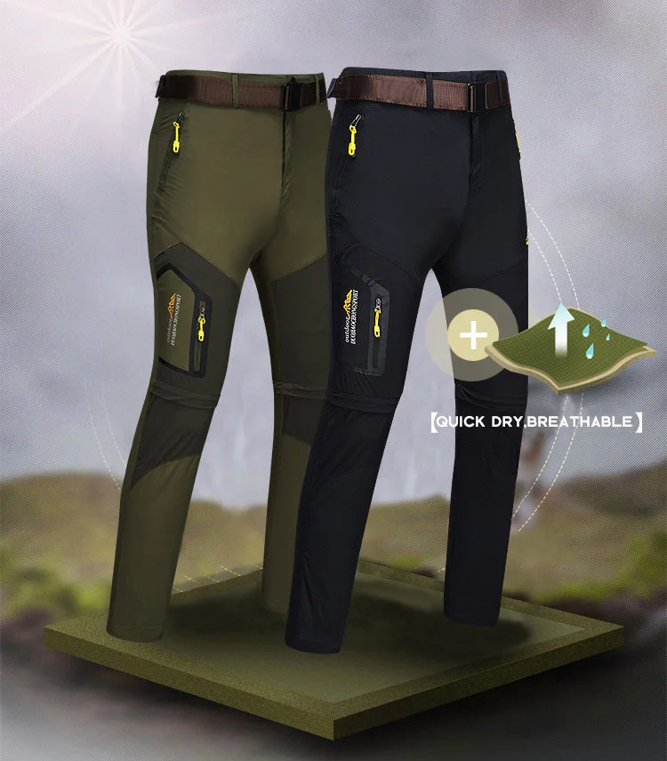 Мужские треккинговые водонепроницаемые брюки быстросохнущие съемные походные брюки для спорта на открытом воздухе дышащие брюки для кемпинга охоты рыбалки шорты