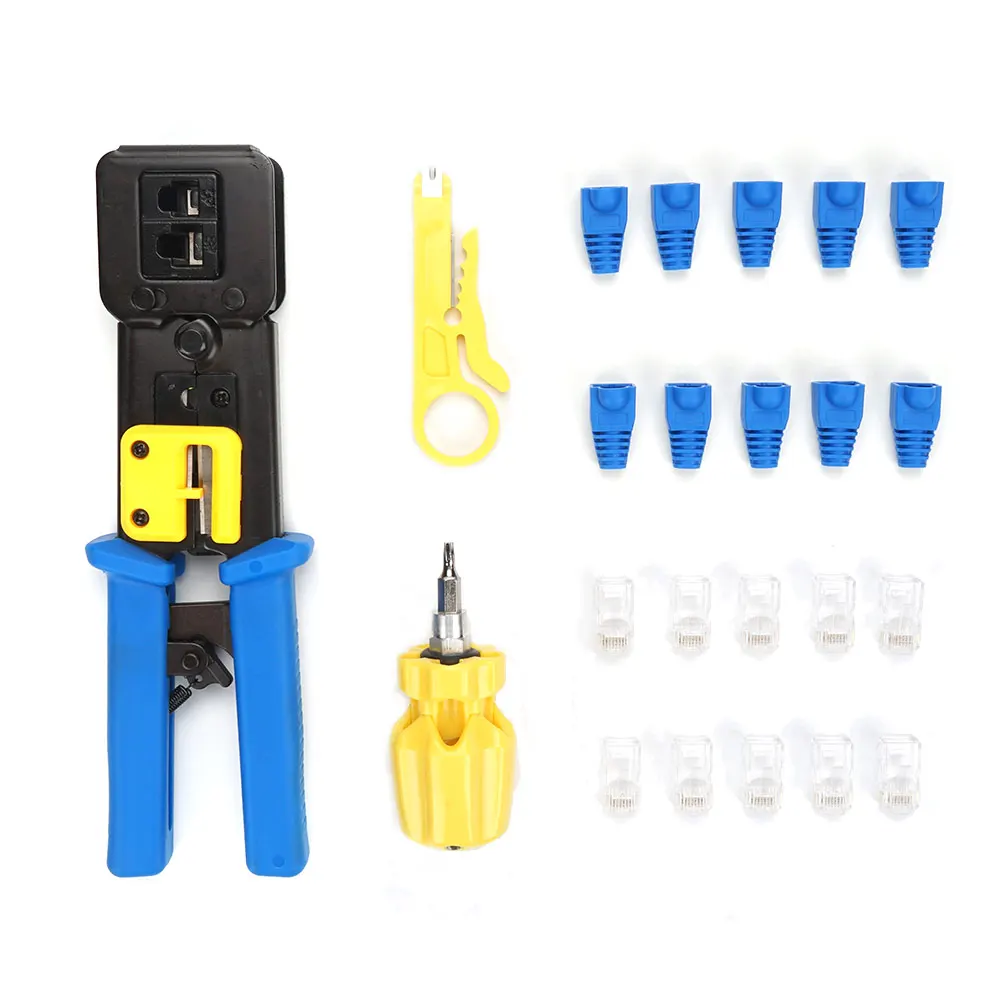 

Manual crimping pliers 6P8P multi-function cable clamp multi-function screwdriver hand network tools pliers Cable Stripper