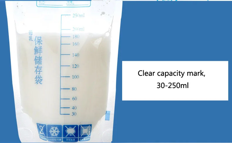 10 штук 250 мл пакет для хранения грудного молока для Хранения Детского Питания практичный и удобный морозильник для грудного молока безопасные сумки