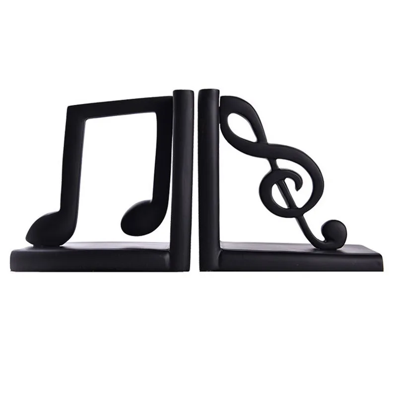 

Vintage Resin Music Symbol Bookends Figurine Ornaments Retro Book Stand Cabinet Decoration Home Furnishings Desk Bookcase Gifts