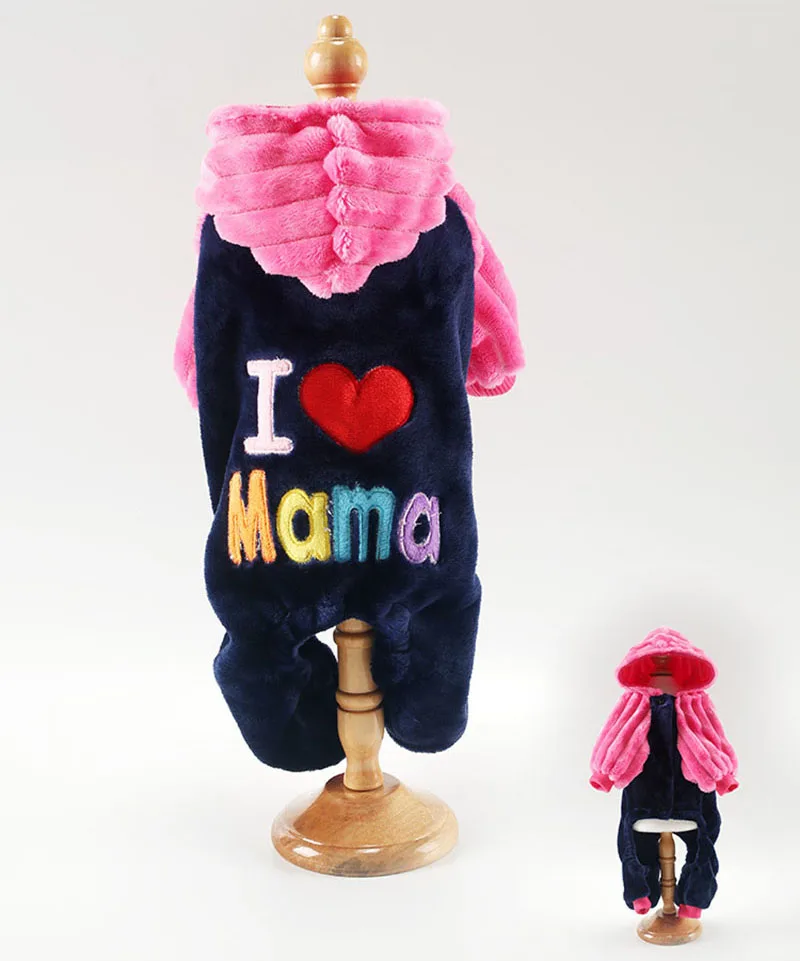 Модная одежда для домашних животных костюм i love mama кошки зимние теплые