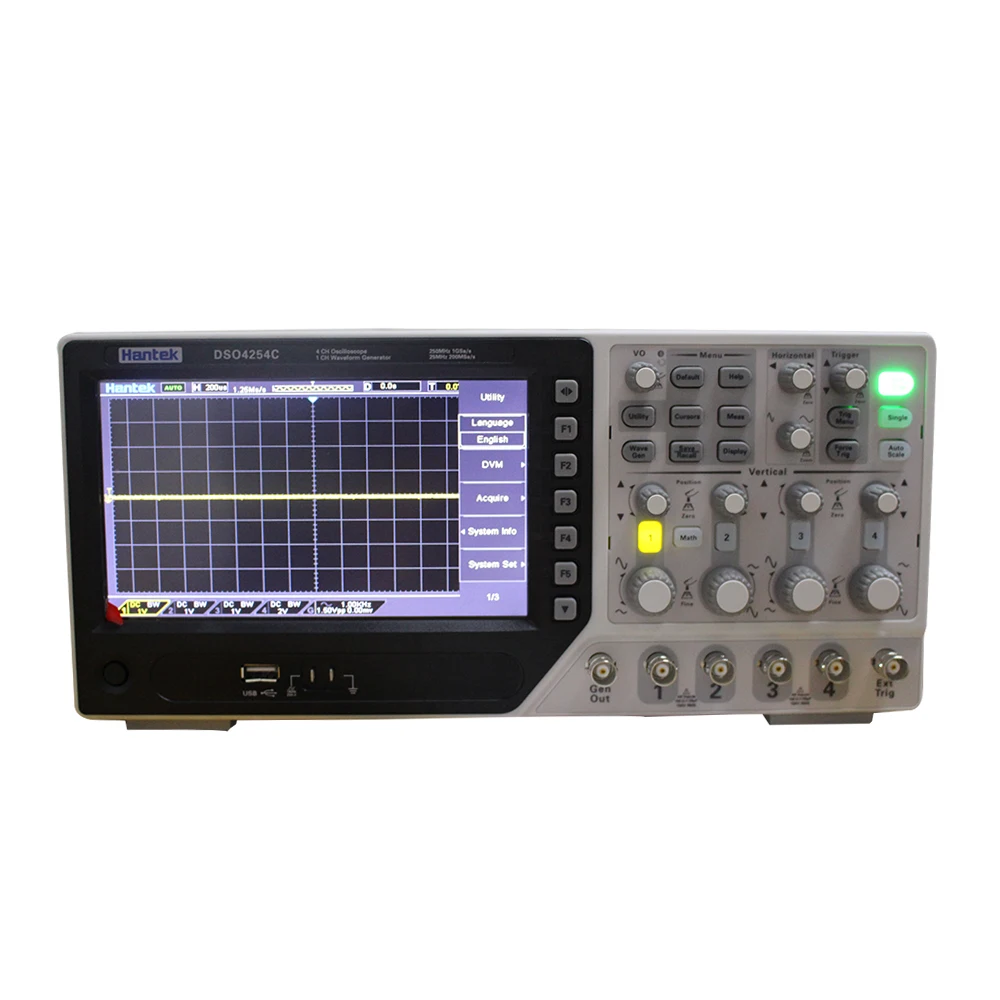 Цифровой осциллограф Hantek DSO4254C 4 канала 250 МГц ЖК ПК портативный USB + EXT DVM Функция
