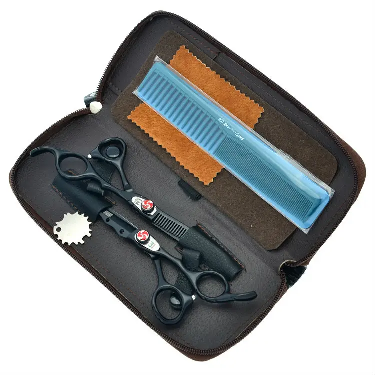 

6.0" Flame Screw Black Hair Scissors Salon Cutting & Thinning Hair Shears Kit Hairdressing Set JP440C, LZS0168