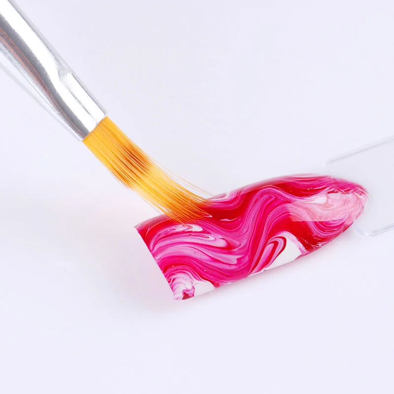 Кисть для ногтей с французским наконечником Серебристая розовая черная ручка в форме полумесяца акриловая ручка для рисования Маникюрный Инструмент для дизайна ногтей