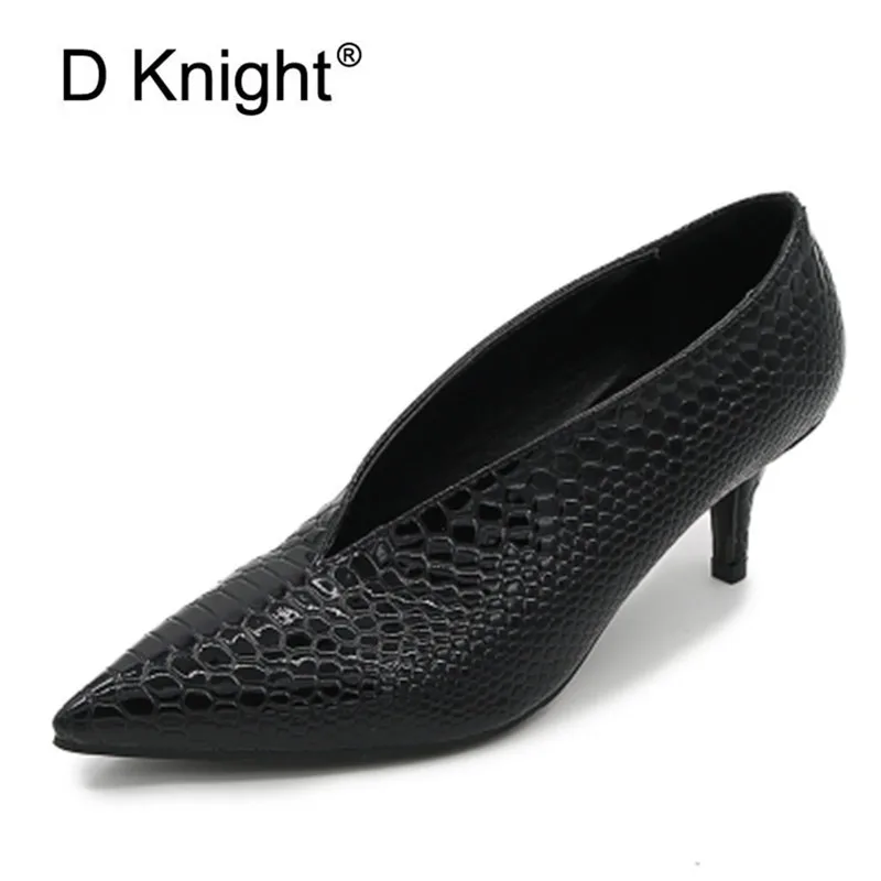 

Patent Leather Thick/Thin High Heels Shoes Women Pumps Sexy Pointed Toe Work Shoes Slip On High Heels Spring Footwear Big Size 9