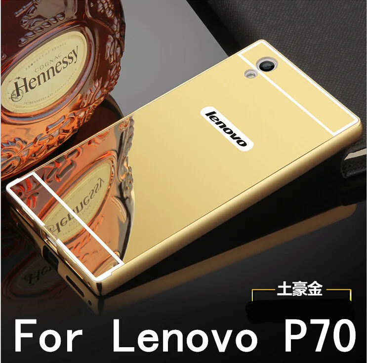 

For Fundas Lenovo P70 Case Mirror Aluminum Metal Bumper PC Plastic Back Cover Case For Lenovo P70-A P70A P70T P 70 Phone Cases