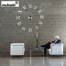 2020 muhsein Roman Mirror 3D real big promotion home decor large Quartz Clocks fashion watches fashion
