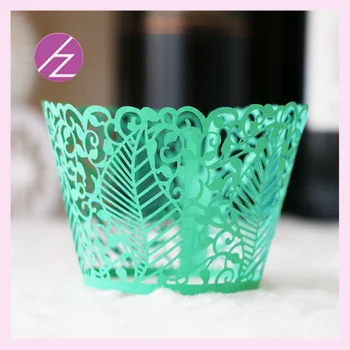 

50pcs/lot Free shipping Wedding Decorative Lace Cupcake Wrapper with high quality leaf pattern DG-76