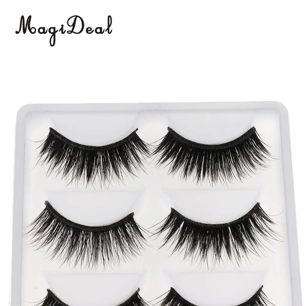MagiDeal High Quality 5 Pairs Black Fake Fiber Eyelashes for 12 Inch Dolls DIY Making Repair Accessories Kids Play Funny Toy