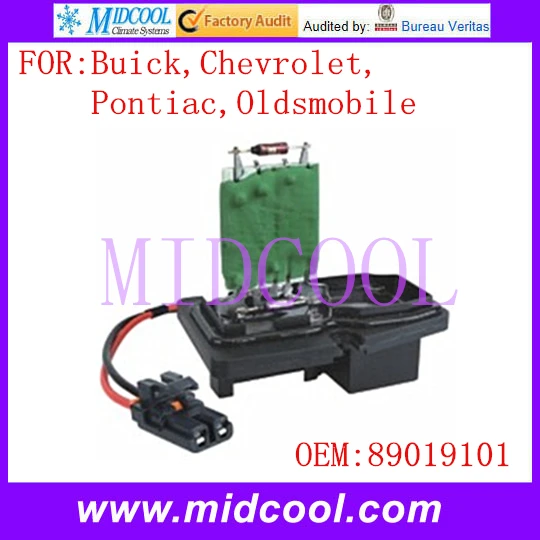 Резистор двигателя воздуходувки использовать OE NO. 89019101 для Buick Chevrolet Pontiac Oldsmobile