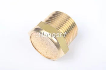 

Pneumatic Sintered Bronze Air Breather Vent Muffler 1/2" Male NPT Brass Silencer Fitting