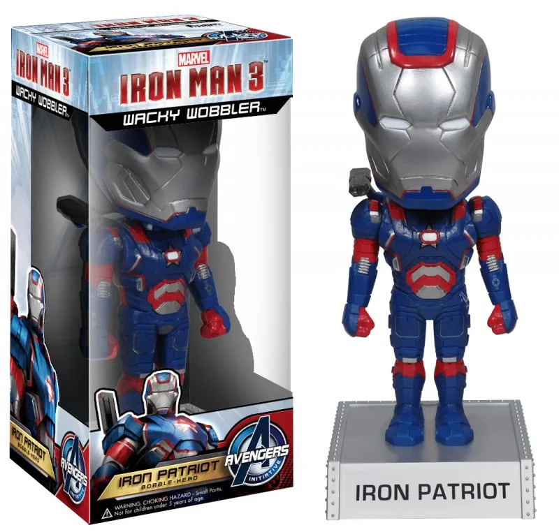 

Free Shipping FUNKO Iron Man 3 Iron Patriot Wacky Wobbler Bobble Head PVC Action Figure Collection Toy Doll FKFG063