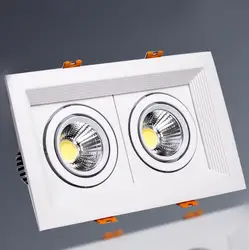 Горячая Распродажа! Квадратный двойной удар dimmable светильники, 2x10 Вт вел потолочные светильники, DHL Бесплатная доставка