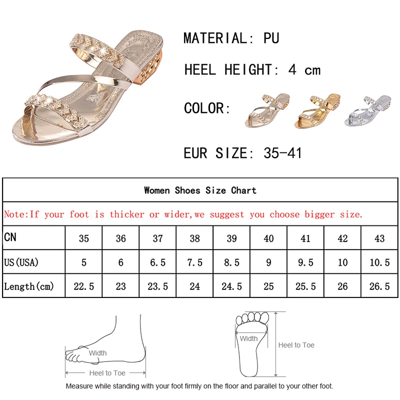 Lucyever/женские модные сандалии со стразами; коллекция года; Летние удобные пляжные сланцы на каблуке; повседневные однотонные шлепанцы без задника на толстом каблуке