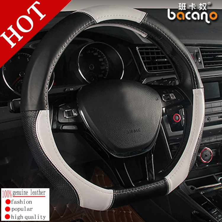 

D Ring Car Steering Wheel Cover Leather For Volkswagen VW Golf 7 GTi Mk7 Golf7 Scirocco Passat B7 B8 Polo 2015 Car Accessories