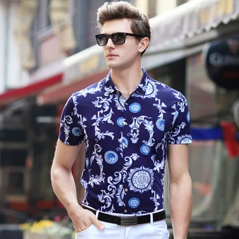 

Plus Size New arrival 2018 summer men's casual Bussiness Pure cotton shirts short-sleeve mens tops Tees clothings 17120