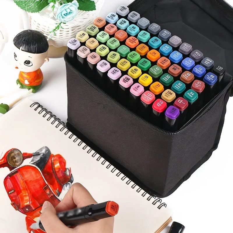 

80 Colors Watercolor Dual Tip Art Marker Pen Set Highlighters Painting Drawing School Supplies Stationery Design Paint Pen 04363