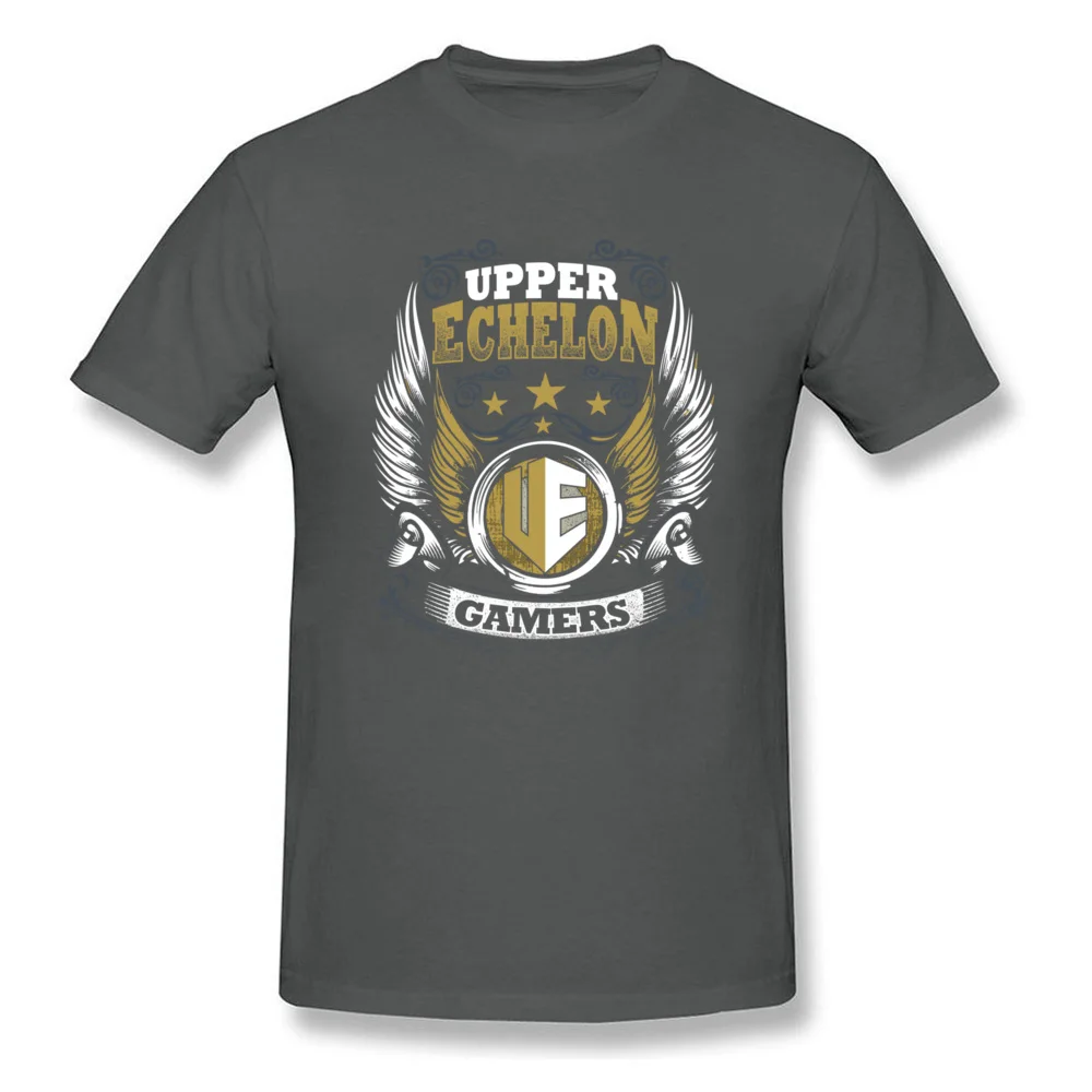 Upper Echelon Gold Crest 100% Cotton Fabric Tshirts for Men Short Sleeve Tees Hip Hop Labor Day O-Neck Tops Shirts Hip hop Upper Echelon Gold Crest carbon