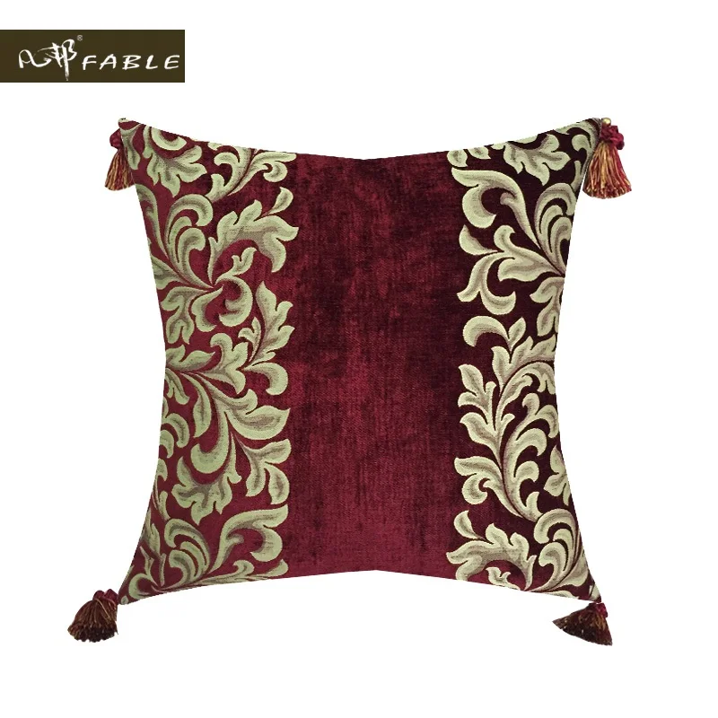 Декоративный Американский вельветовый чехол для подушки, наволочка, наволочка, новогодний подарок на сиденье, европейский стиль, 40x60 см - Цвет: Красный