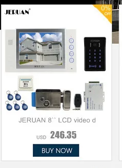 JERUAN 8 ''видео домофон запись домофон комплект 2 монитора новые rfid-водонепроницаемый Touch ключ пароль, клавиатура Камера 8 г SD карты