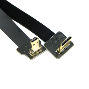 

90 Degree Up Angled FPV Micro HDMI Male to Mini HDMI FPC Flat Cable 50cm for GOPRO Multicopter Aerial Photography