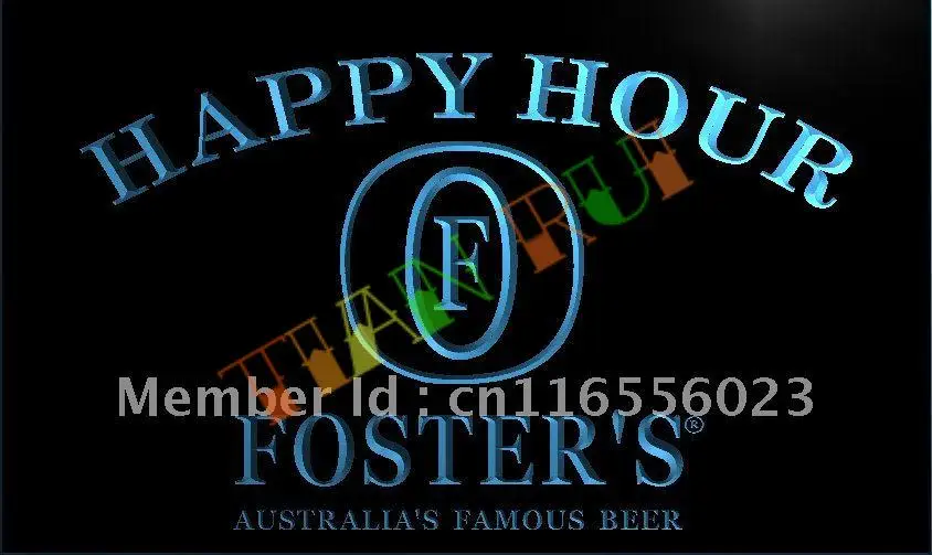 LA604- Foster's Beer Happy Hour Bar LED Neon Light Sign | Дом и сад