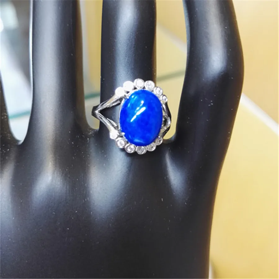 

Natural Blue Adjustable Lapis Lazuli Rings Drop Shipping Fashion 925 Sterling Silver Rings For Women Lady Party Charming Love