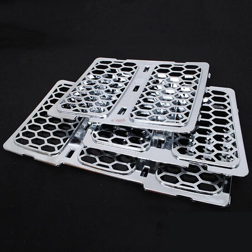 

3PCS/Set ABS Chrome Honeycomb Mesh Grille Grill For Jeep Grand Cherokee 2014 Insect Grilles Bug Front Screen Silver