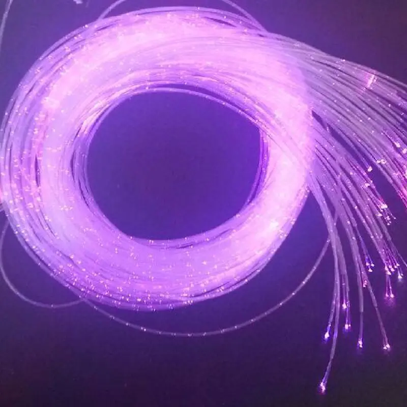 150pcs 2.4meters 3*0.75mm Sparkle optic fiber with transparent pvc
