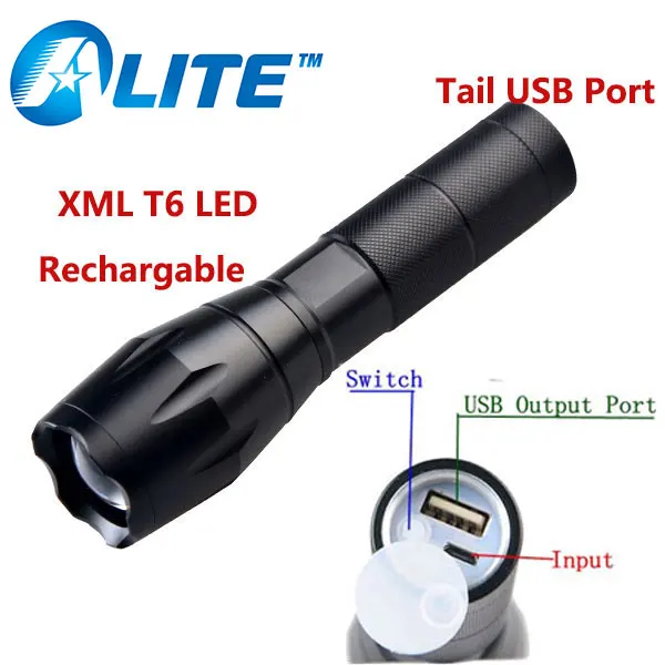 

[Free Ship] USB Rechargeable Power Bank Torch Light 3800 XML T6 G700 Military Tactical Flashlight
