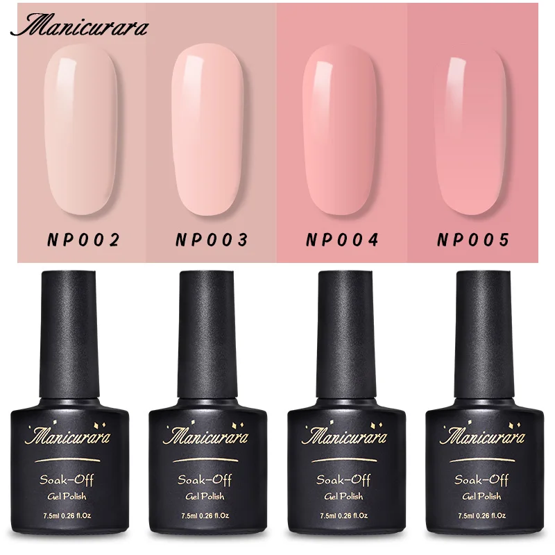 

Manicurara 4Pcs/Lot Gel Nail Polish Set Kit Nude Pink UV Gel Purple Nail Polish Soak Off UV Gel Nail Art Decorations Set