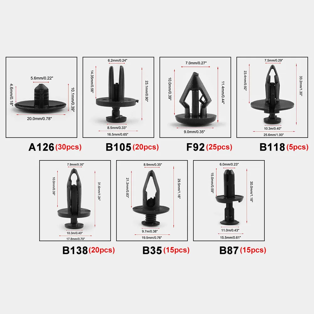 415x пластиковый набор заклепок для Chrysler Ford F150 F250 F350 авто крепеж бампер Клип Автомобильное крыло, дверца держатель обшивки толчок 6mm 7mm 8mm 9mm 10mm