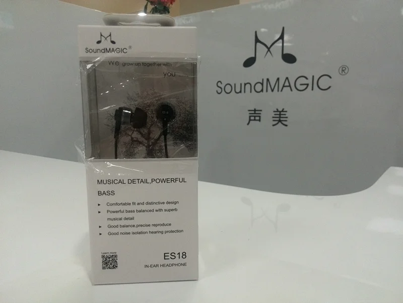 SoundMAGIC ES18 вкладыши Наушники Hi-Fi наушники вкладыши сильный бас звуковые - Цвет: Black in retail box