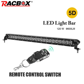 

RACBOX 26 inch 120W 5D LED Work Light Bar Single One Row With LED Chips Combo Beam Straight Bar For Jeep Automobile SUV Offroad