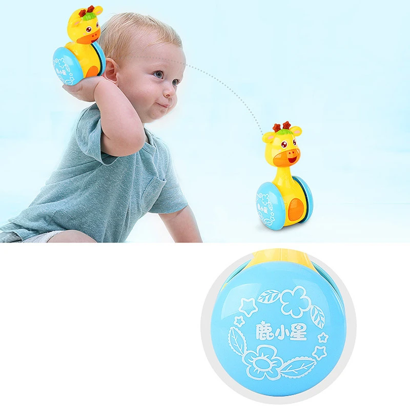 

Rattles Giraffe Tumbler Doll Baby Toys Sweet Bell Music Roly-poly Learning Education Toys Gifts Baby Bell Toys 3-12M Cartoon