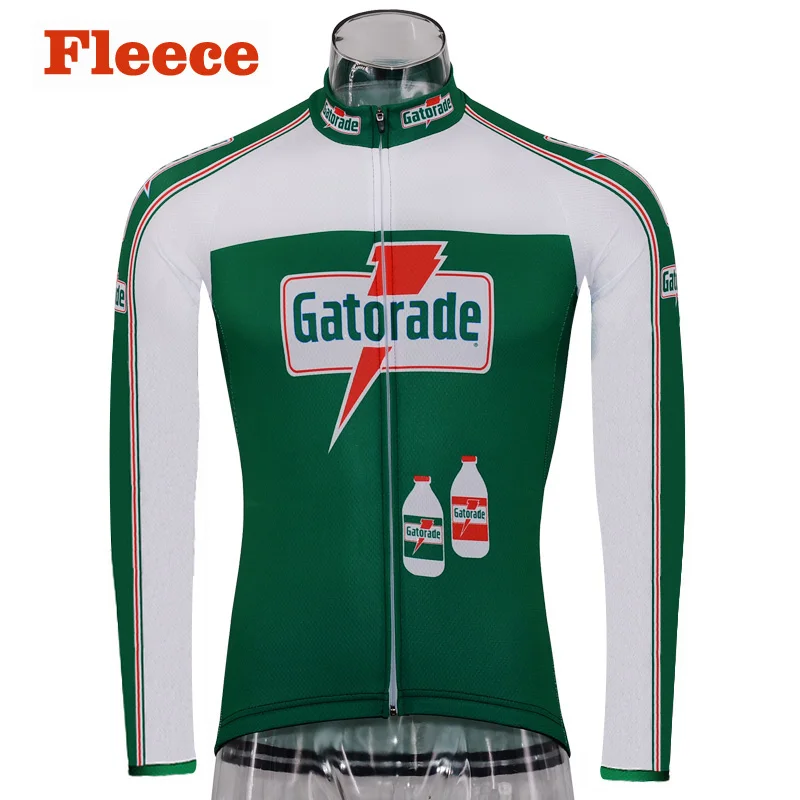 NEW Men Green shirt bike Jersey Long Sleeve cycling jerseys heat Winter