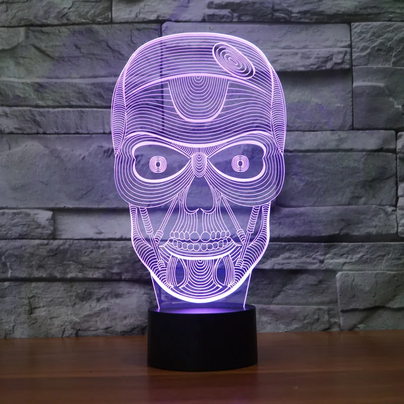 

[Seven Neon]free Shipping skull Acrylic 7Colors Desk Lamp 3D Lamp Novelty Led Night Light Millennium Falcon Light