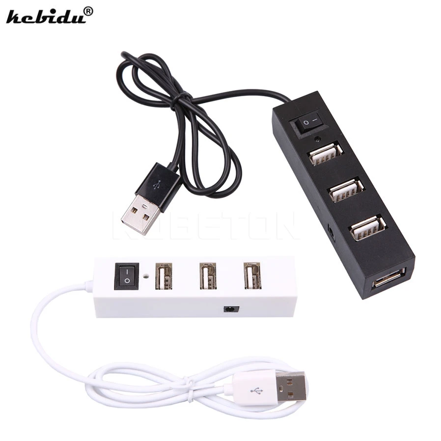 Kebidu мини USB 2 0 концентратор 4 Порты и разъёмы s в состоянии usb хаб вкл/выкл Мощность
