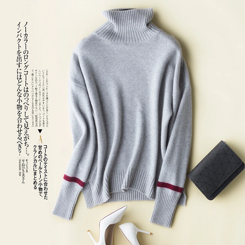 

Pure cashmere knitting jumpers for ladies 2019 Winter Women Sweater Top Grade Turtleneck 4Colors Long sleeve pullovers