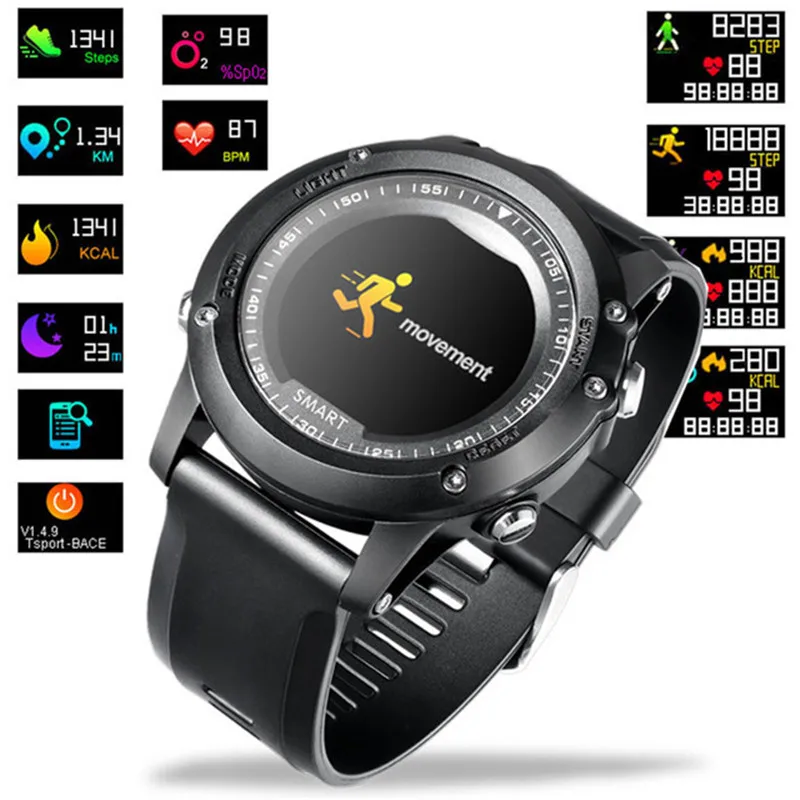 

T2 Smart watch IP68 Waterproof Heart Rate Blood Pressure oxygen monitor Smartwatch Bluetooth smart band for Android IOS