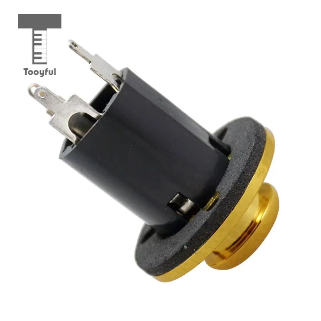 Tooyful 1/4' Guitar Bass Equalizer Jack EQ Preamp End Pin Output Input Socket Silver & Gold