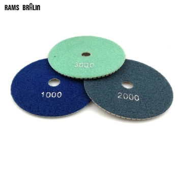 

3 pieces 5"/125mm Diamond Wet Polishing Pad Flexible Grinding disc for Marble Stone Granite Tile Concrete