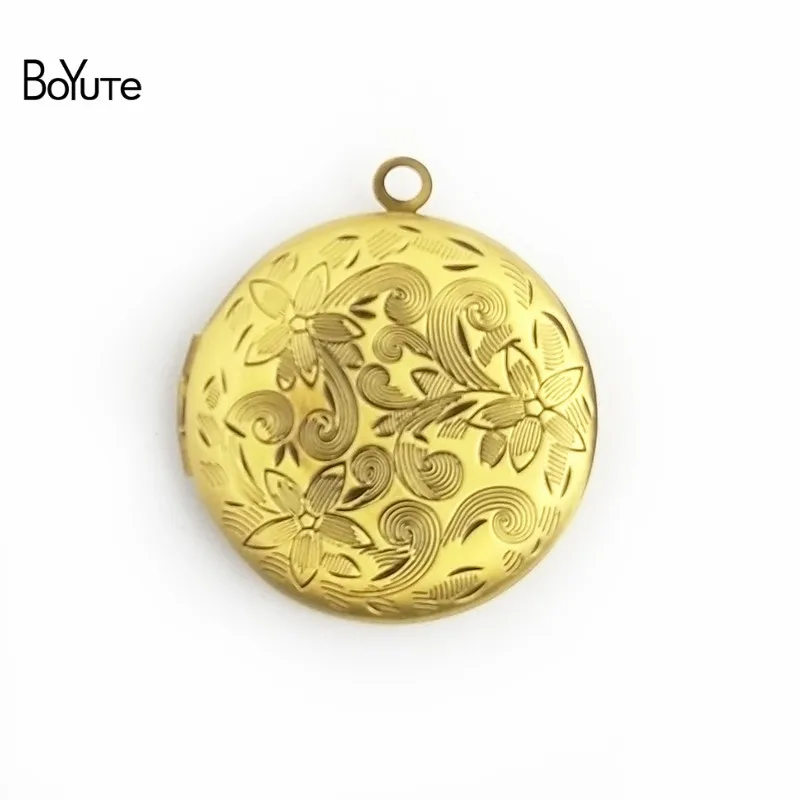 BoYuTe 10Pcs Metal Brass 276MM Round Photo Locket Pendant Diy Floating Locket Charms (1)