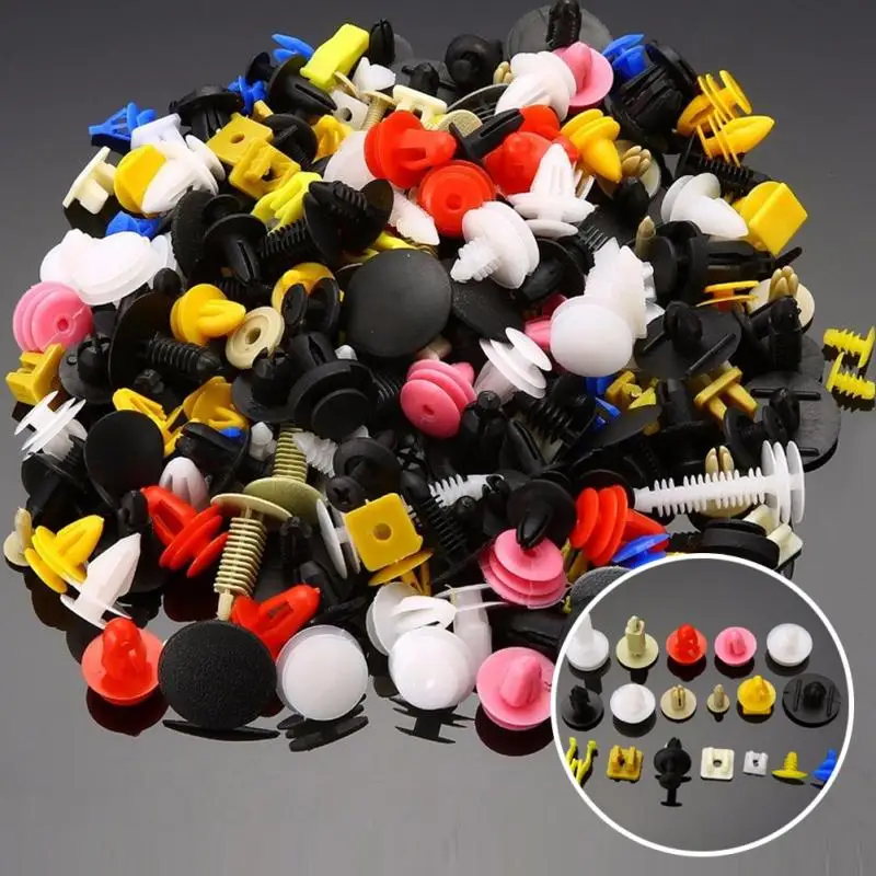 

200Pcs Universal Mixed Auto Fastener Car Bumper Clips Retainer Car Fastener Rivet Door Panel Fender Liner for all car